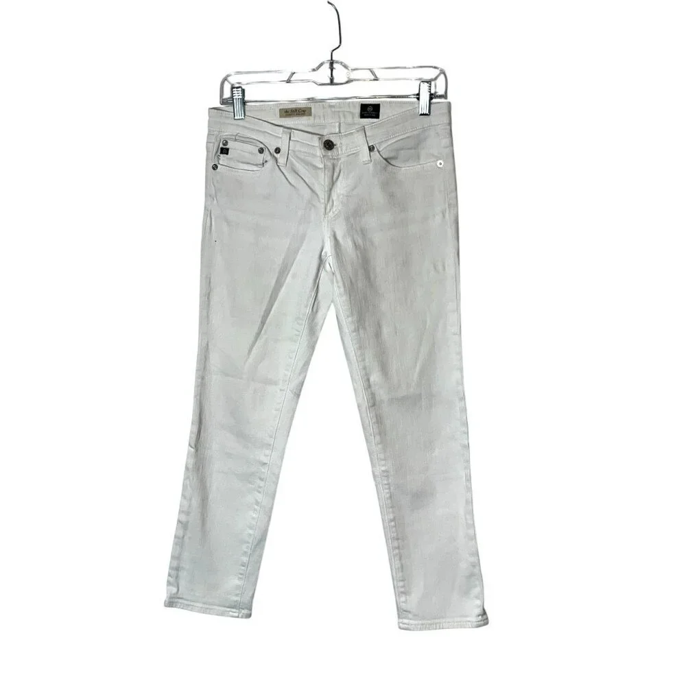 AG Adriano Goldschmied The Stilt Cigarette Jean Crop White Jeans Size 27 Womens